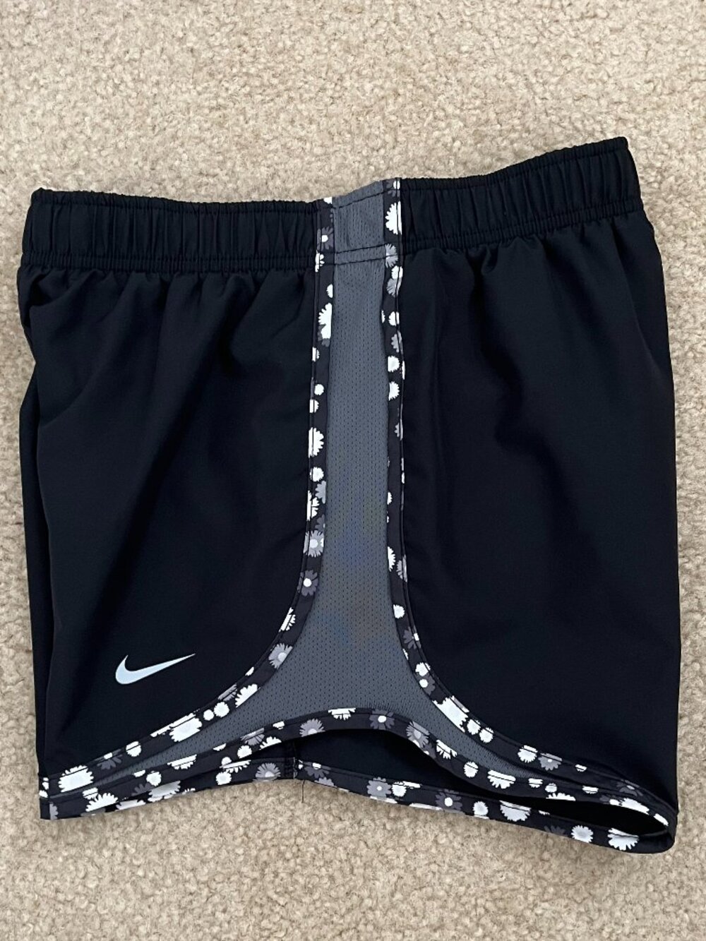 Nike Tempo Athletic Shorts • Size X-Small • Black/Gray/White/Flowers